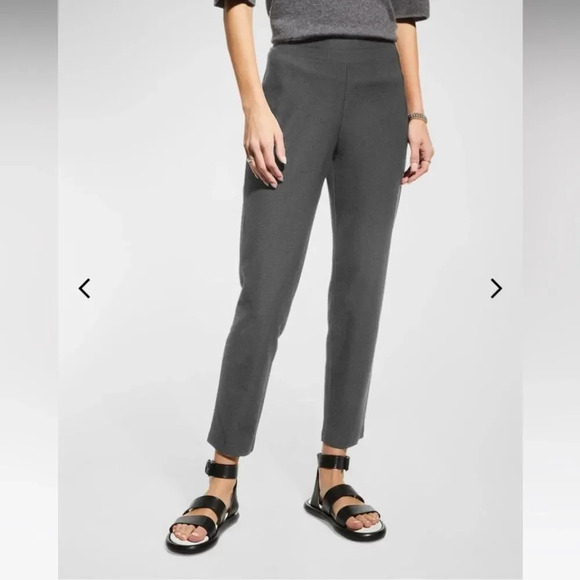 EILEEN FISHER NWOT Washable Stretch Crepe Slim Ankle Pants in Graphite - Picture 1 of 9